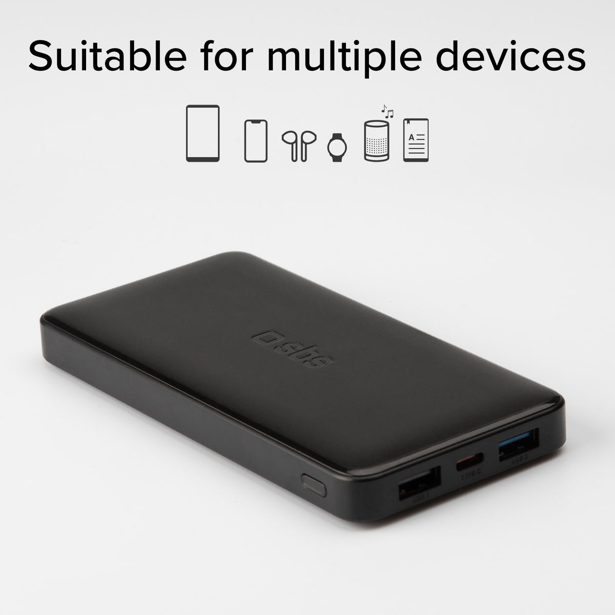 Power bank 10.000 mAh extra slim con porta USB 2.1A Intelligent Charge (IC)