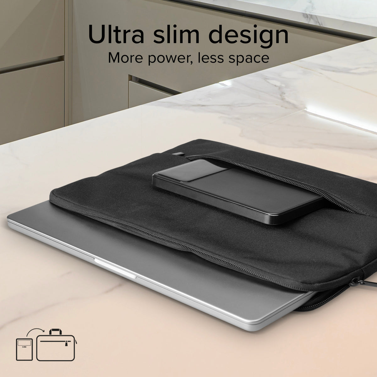 Ultra-schlanke Powerbank mit 20.000 mAh 100 Watt