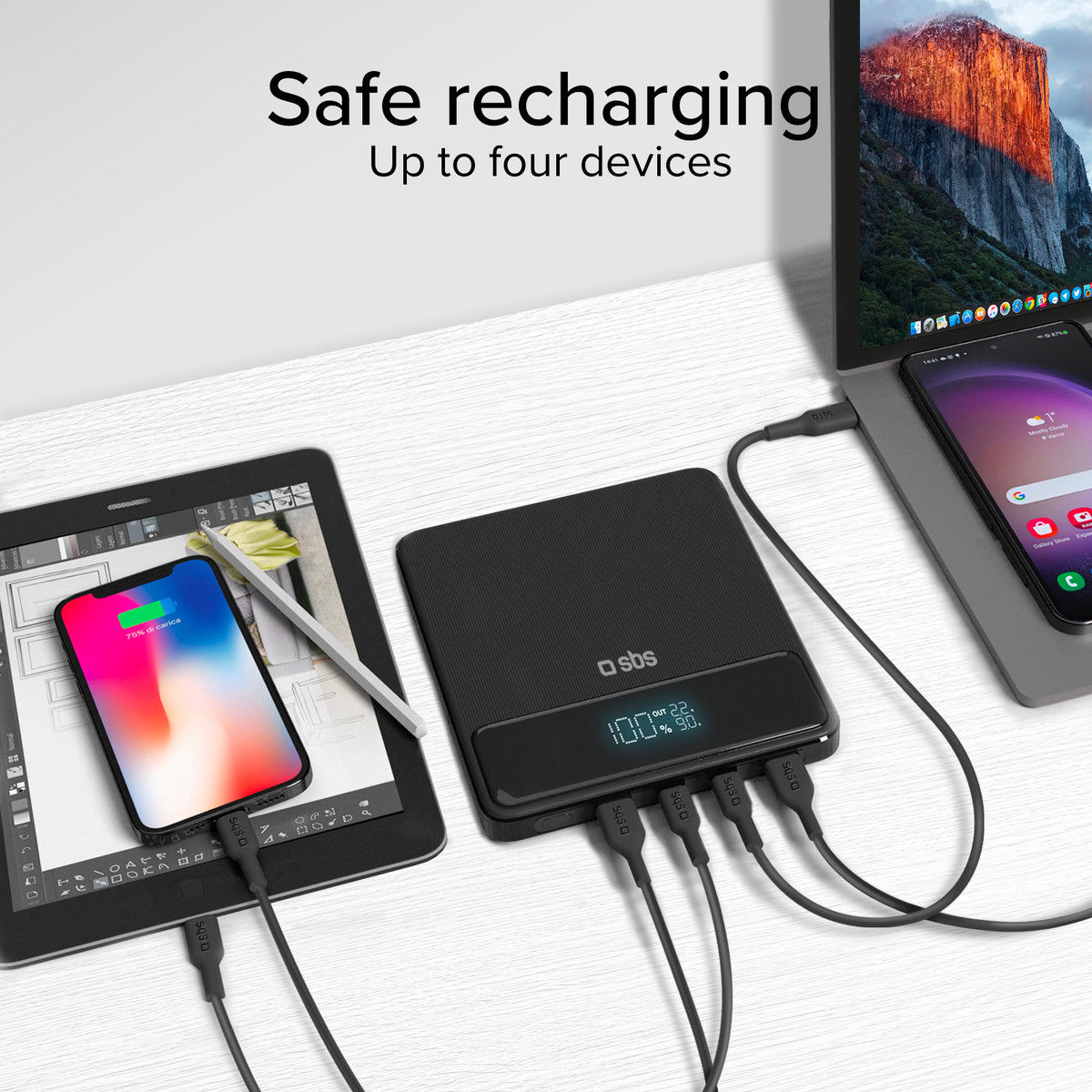Ultra-schlanke Powerbank mit 20.000 mAh 100 Watt